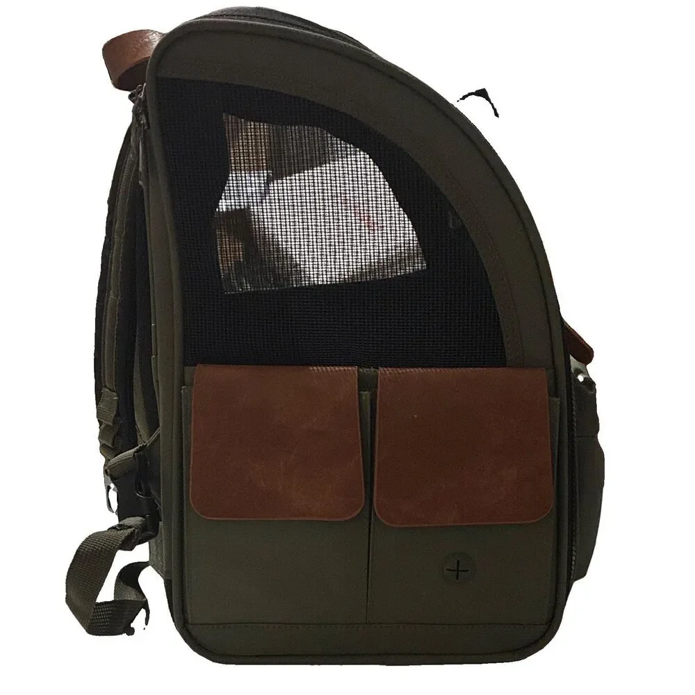 Top Paw All-Day Backpack Pet Carrier Dog Cat 25 lb Olive Green Travel Hiking